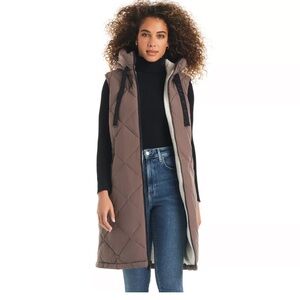 Koolaburra by UGG Brown Puffer to Sherpa Long Vest